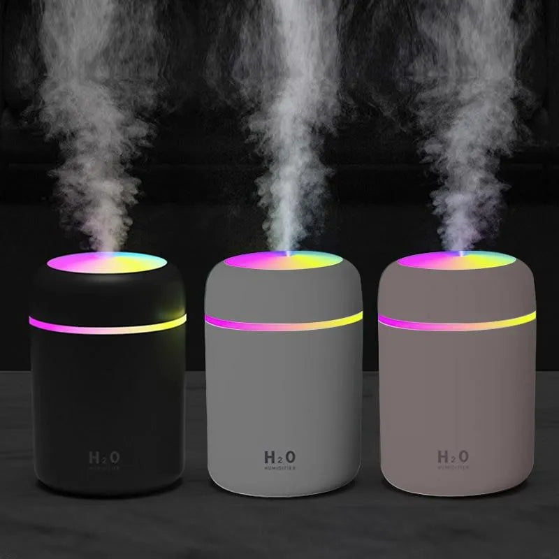 Mini USB Air Humidifier – Dual Nozzle Diffuser with LED Light (Portable & Silent)