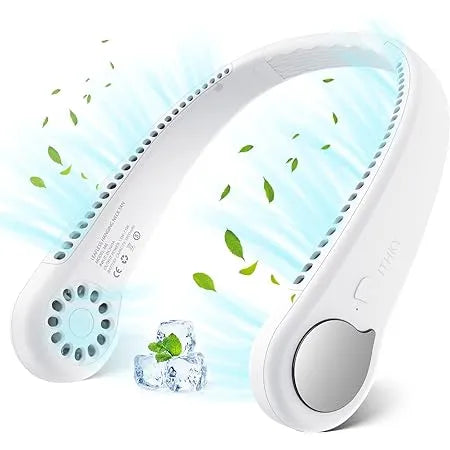 Portable Bladeless Neck Fan – USB Rechargeable, Quiet & Powerful Cooling for Travel, Sports & Home