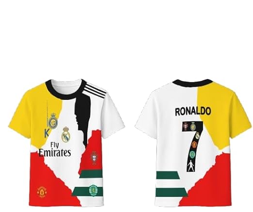 Cristiano Ronaldo All Club Football Logo Jersey T shirt