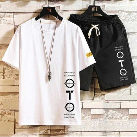 Summer Cotton Tracksuit – T-Shirt & Shorts (Unisex Casual/Gym Wear)