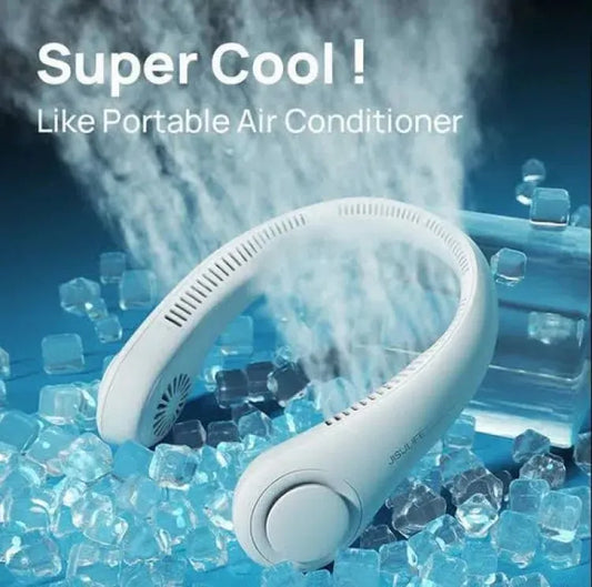 Portable Bladeless Neck Fan – USB Rechargeable, Quiet & Powerful Cooling for Travel, Sports & Home