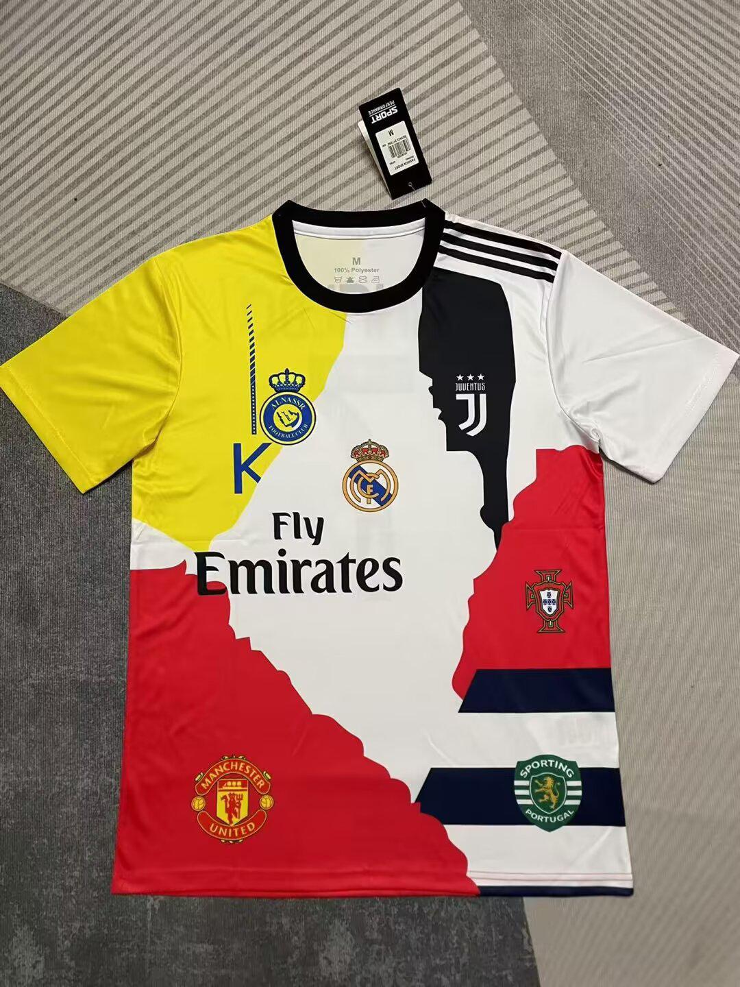 Cristiano Ronaldo All Club Football Logo Jersey T shirt