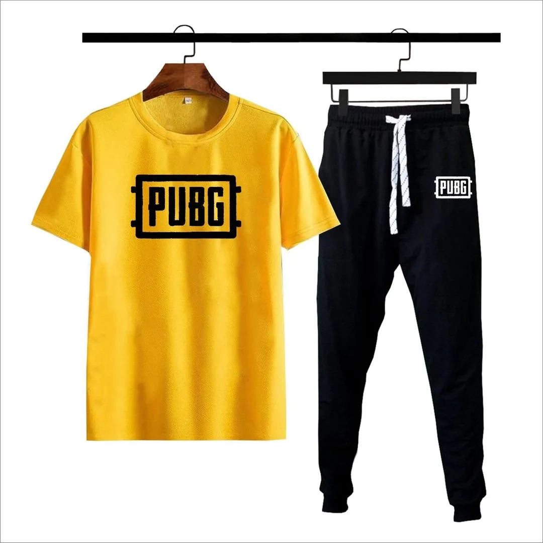 Black PUBG Tracksuit – T-Shirt & Trouser Set (Unisex | Export Quality)