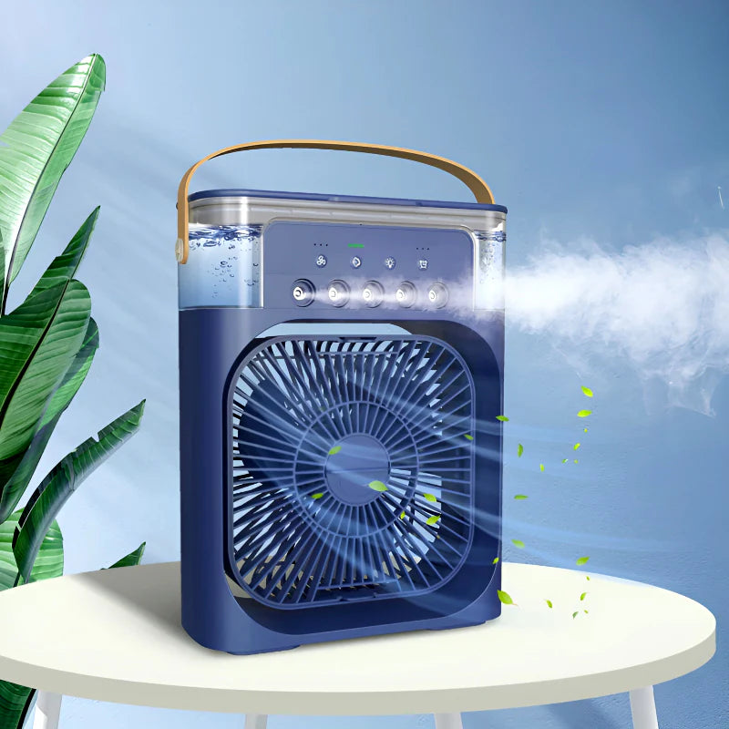 5-in-1 Portable Air Cooler | 900ML Mini AC Fan with Ice Tray, LED Light & Mist
